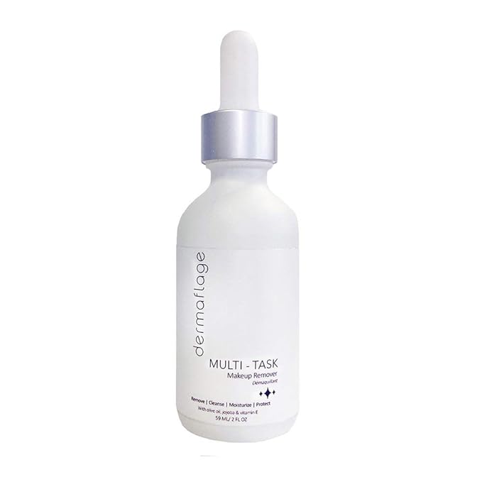 Facial Cleansing Oil | Makeup Remover for Sensitive Skin | Multi-Tasker with Anti-Oxidant Olive Oil, Vitamin E. | By Dermaflage | 2 fl oz.