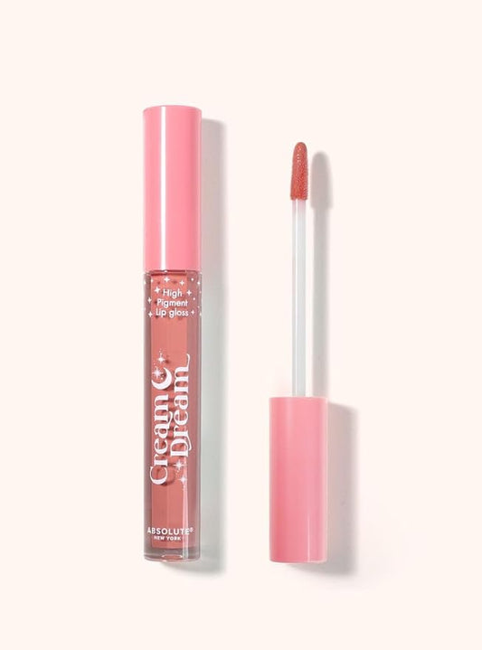 Absolute New York Cream Dream Lip Gloss, High Intensity Pigment and Shine, Instantly Hydrate Lips and Provides Long Lasting Moisture (MLCD02 Reality, .8 oz)