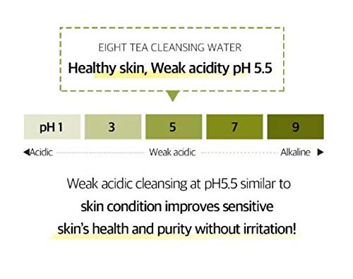 BOM Eight Tea Cleansing Water Makeup Remove Cleansing Water with Tea Extract Soothing Moisturizing Finish for Dry and Sensitive Skin 500mL / 16.9 fl.oz