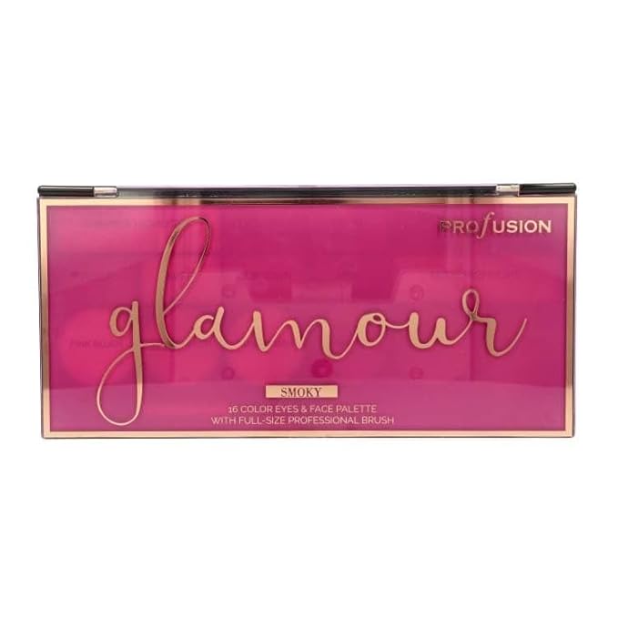 Glamour 16 Color Face & Eyes Palette - Smoky