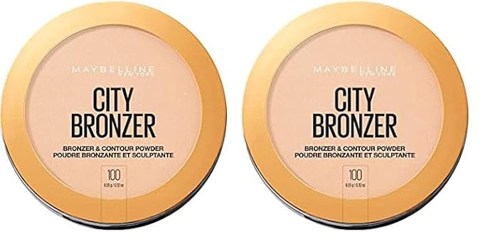 Maybelline New York City Bronzer Powder Makeup, Bronzer and Contour Powder, 100, 0.32 oz. (Pack of 2)