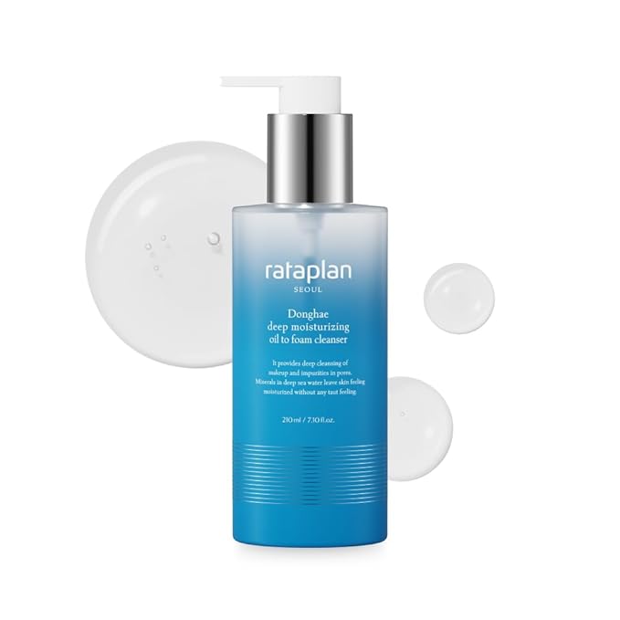RATAPLAN Donghae deep moisturizing oil to foam cleanser - Double Cleanser, Daily Makeup Blackhead Remover, Oil Cleanser for Face, Korean Facial Cleanser, Korean Skincare 7.10 fl oz