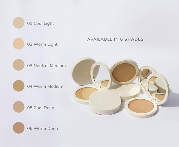 FARMASI Makeup BB All in One Powder, Lightweight, Long-Lasting Medium-Full Coverage with Flawless Finishing, will Look More Natural and Smooth Than Ever, 0.5 oz, Warm Light