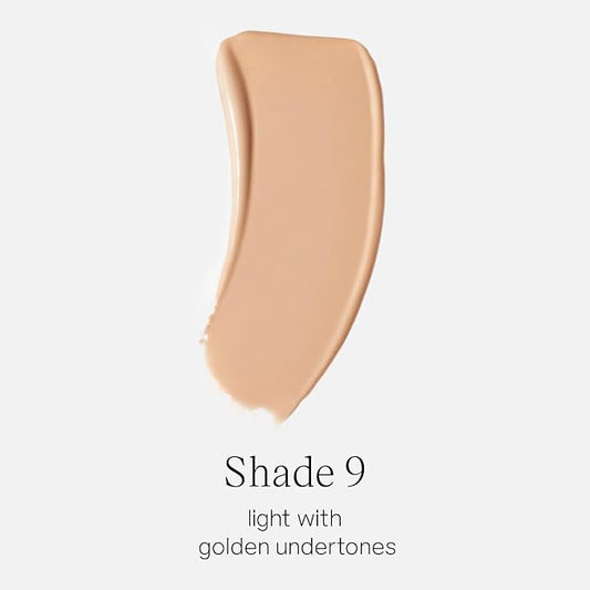 Saie Glowy Super Skin Tint Liquid Foundation - Hydrating Serum Foundation with Lightweight, Medium Coverage - Formulated with Hyaluronic Acid to Hydrate, Brighten and Plump - Shade 9 (1.01 oz)