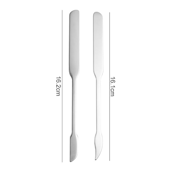 Leadigol 3pcs Cosmetic Mixing Makeup Spatula Nail Art Palette,Spoon Stainless Steel Spatula Face Brush Stirring Embossing Stick Makeup Brushes Cosmetic Tools Nail Polish Mix Stick