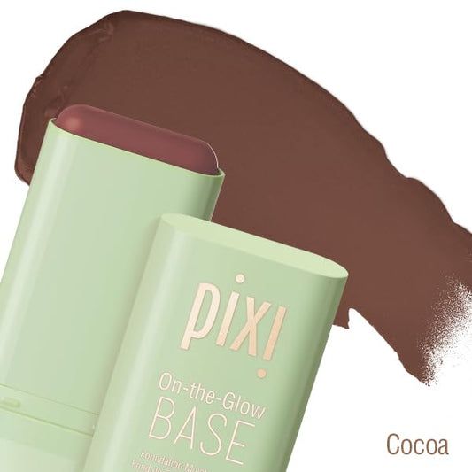 Pixi Beauty On-the-Glow Base| Tinted Moisturizer Foundation Stick | Cocoa: Richest, deep neutral shade| 0.6 oz / 19g