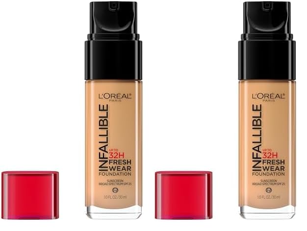 L’Oréal Paris Makeup Infallible Up to 24 Hour Fresh Wear Foundation, Radiant Sand, 1 fl; Ounce (Pack of 2)