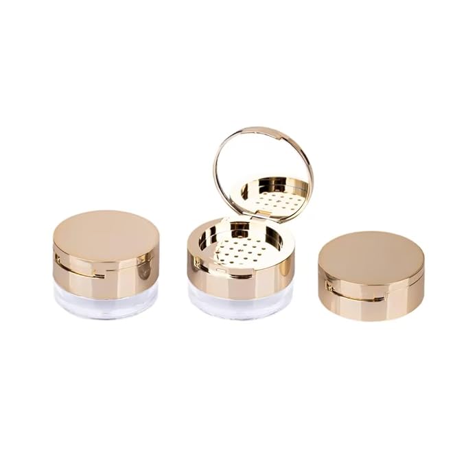 8 Gram Empty Makeup Powder Container with Puff Mini Loose Powder Compact Case Plastic Face Powder Box Refillable Bottle Cosmetic Jars, Makeup Tools Accessories