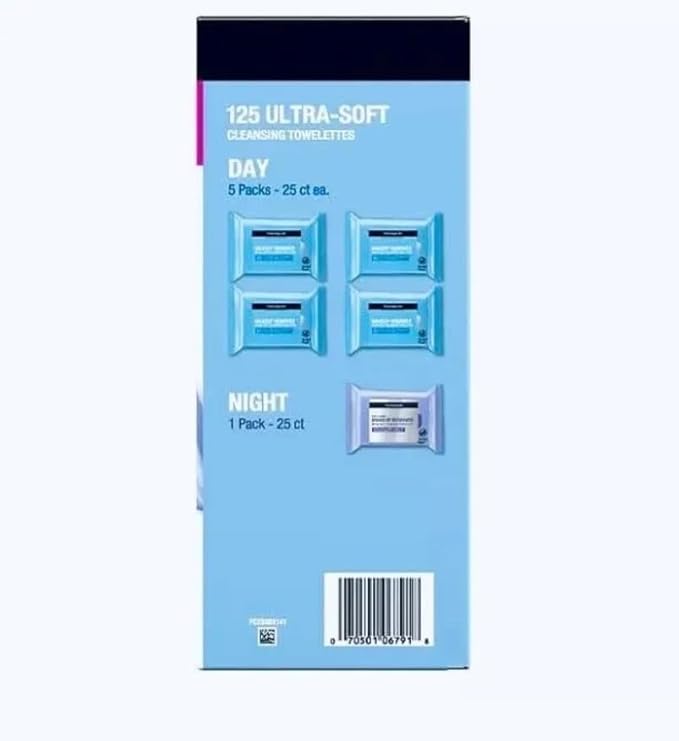 (25 ct., 5 pk.), Cleansing Makeup-Remover & Night-Calming Facial Wipes