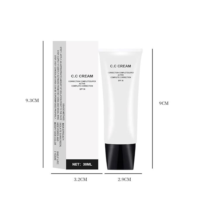 2Pcs CC Cream Skin Tone Adjusting with SPF 50, Complete Correction Active Formula, 30ml (Natural, 2Pcs)