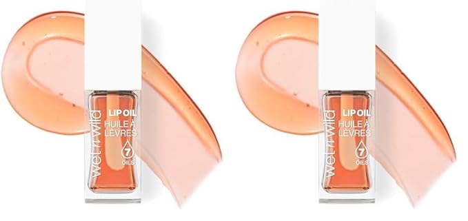 wet n wild Lip Oil - Lightweight, Non-Sticky, Hydrating & Nourishing Formula with Marula & Jojoba Oils, Vegan & Cruelty-Free - Orange Blossom (Pack of 2)