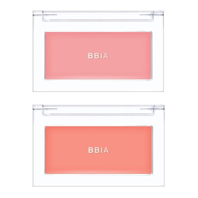 BBIA Ready To Wear Downy Cheek Cream Blush 2P Set (01 DOWNY PINK + 05 DOWNY CORAL) / Blendable and Lightweight Cheek Makeup, Highly Pigmented with Long Wearing Formula
