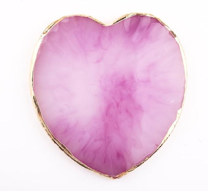 2Pcs Heart-Shaped Resin Nail Art Palette, Gold Edge Round Makeup Mixing Palette, Nail Polish Plate, Makeup,Nail Art Display Board Makeup Plate Cosmetic Mixing Tools Makeup Palettes,Makeup Palettes