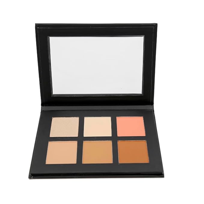 6 Color Contour Powder Kit Foundation Palette Contouring Makeup Kit Highlight Dramatically Sculpt Enhance Features (Medium)