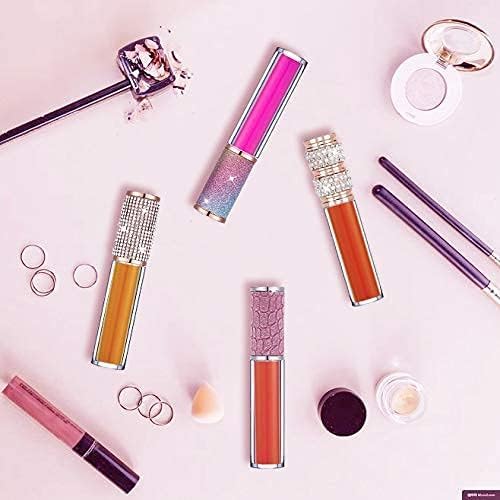 AMORIX 6pcs Lip Gloss Tubes with Wand 5ml Empty Rhinestone Lip Gloss Containers Cute Lipgloss Bottles Crystal Lip Gloss Supplies Kit with Syringe for DIY Lip Gloss Base