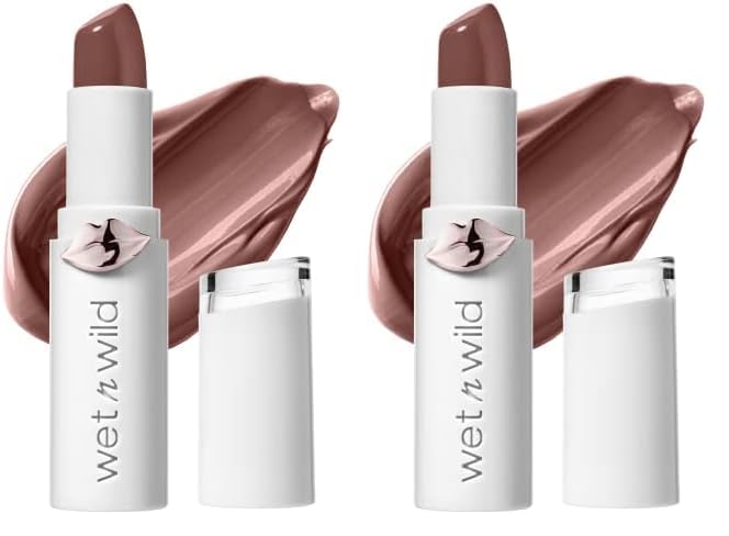 wet n wild Lipstick Mega Last High-Shine Lipstick Lip Color Makeup, Pink Mad for Mauve (Pack of 2)