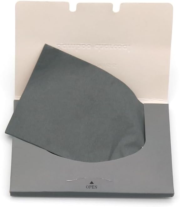 Bamboo charcoal oil blotting sheets for face,100 Counts in 1 Pack,lift away excess oil,easy to slip into your purse, makeup bag, or even your pocket (Grey)