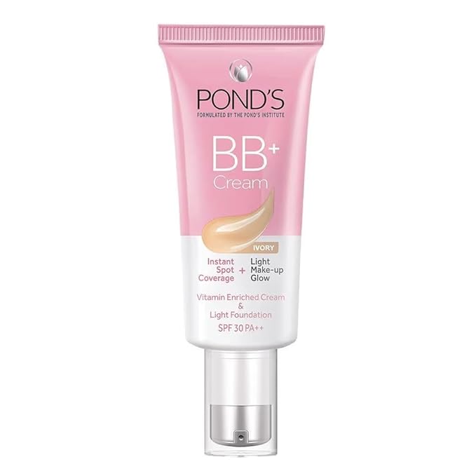 POND-S BB+ Cream, Lightweight Natural Foundation, Ivory, All Skin Types 30g (Pack of 2)