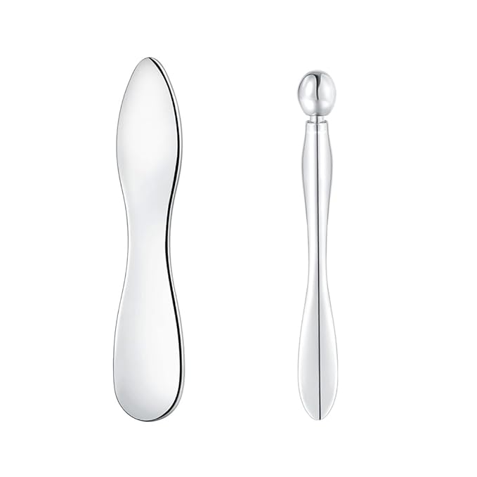 KOOBA Eye Cream Applicator and Cosmetic Cream Spatulas Spoon Reusable Roller Massager Tool Facial Wand Stick Skincare Accessories