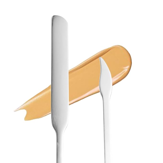 Leadigol 3pcs Cosmetic Mixing Makeup Spatula Nail Art Palette,Spoon Stainless Steel Spatula Face Brush Stirring Embossing Stick Makeup Brushes Cosmetic Tools Nail Polish Mix Stick