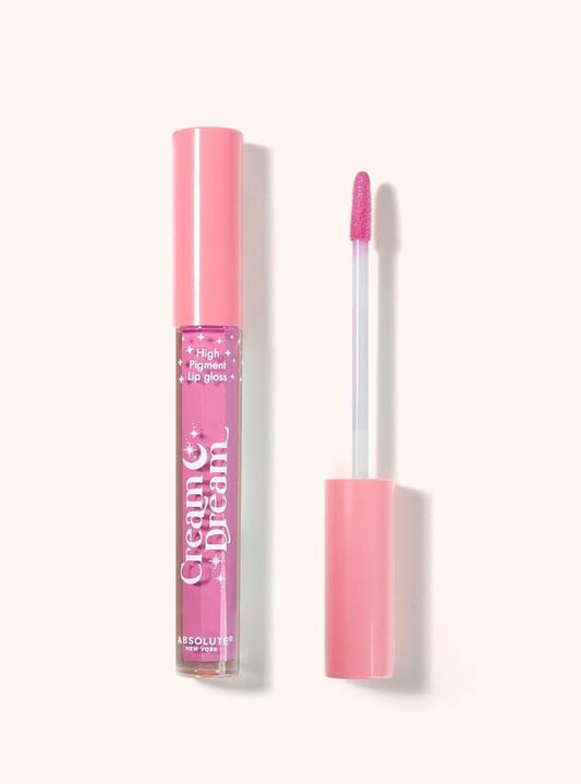 Absolute New York Cream Dream Lip Gloss, High Intensity Pigment and Shine, Instantly Hydrate Lips and Provides Long Lasting Moisture (MLCD10 Figment, .8 oz)