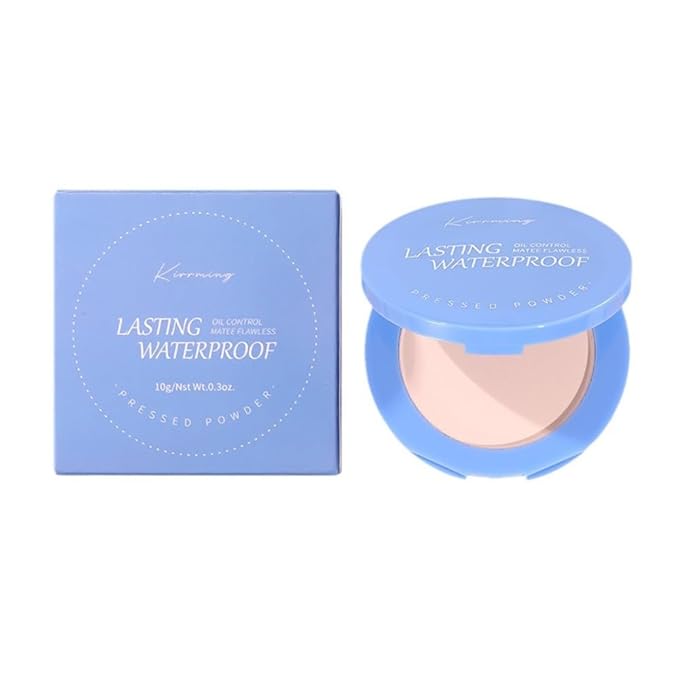 LAMUSELAND Pressed Powder Compact, Oil Control Brighten Skin 6 Colors Face Powder, Whitening Highlighting Face Makeup Tools for Women Girls (KI01)
