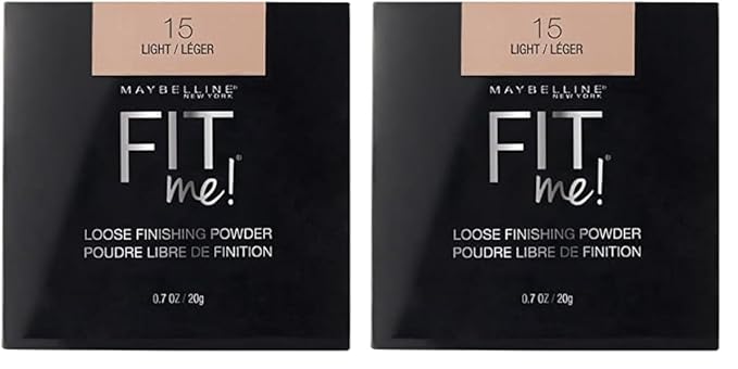 Maybelline Fit Me Loose Setting Powder, Face Powder Makeup & Finishing Powder, Light, 1 Count (Pack of 2)