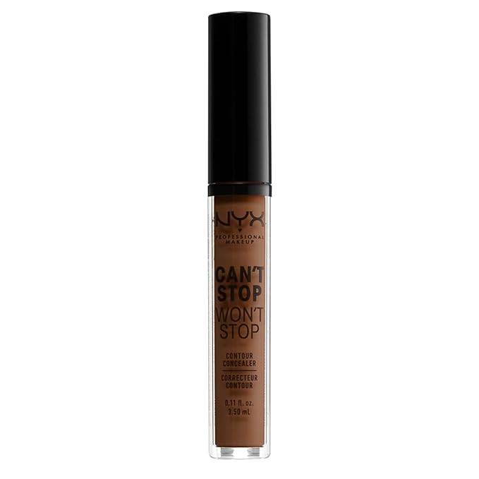 NYX PROFESSIONAL MAKEUP Can't Stop Won't Stop Contour Concealer, 24h Full Coverage Matte Finish - Mocha (Pack of 4)