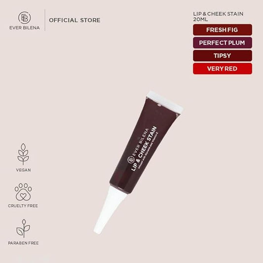 EB Lip and Cheek Stain 20ml | Multi-Use Gel Tint for Lips and Cheeks | Long-Lasting, Natural Finish | Very Red