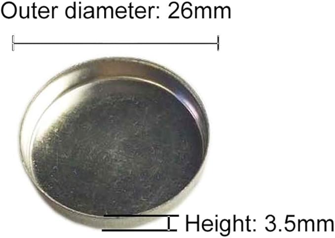 Lasenersm 50-Piece Empty Round Metal Tin Palette Pans, 26mm Diameter, 3.5mm Height, Silver Tone, Minimalistic Style, Cosmetic Eyeshadow Pans for Magnetic Makeup Palette