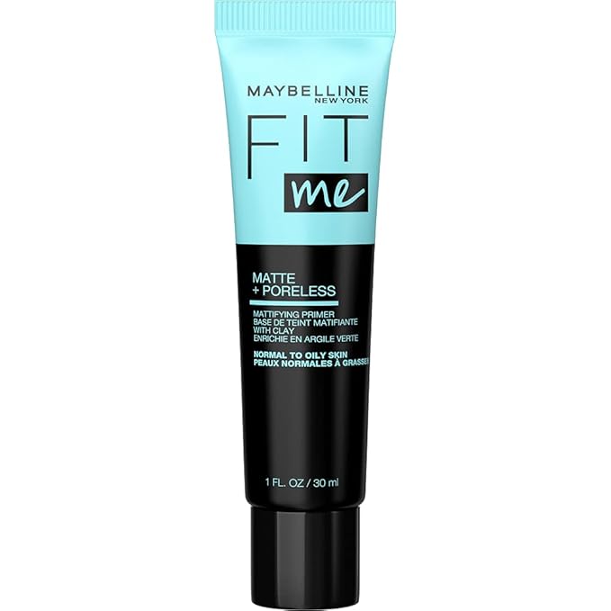 Maybelline New York Facestudio Lasting Fix Makeup Setting Spray, 3.4 fl. oz. and Fit Me Matte + Poreless Mattifying Face Primer Makeup With Sunscreen, SPF 20, 1 Count