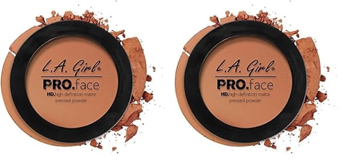 L.A. Girl Pro.Face Matte Pressed Powder, Chestnut GPP614 (Pack of 2)