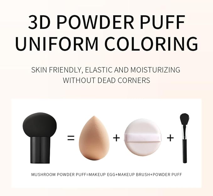 GL-Turelifes Mushroom Head Air Cushion CC Cream Foundation Water Feeling Flawless BB Cream Moisturizing Oil Control,lightweight & Smoothing Natural Face Concealer (F-01 Ivory, 0.53 Oz)
