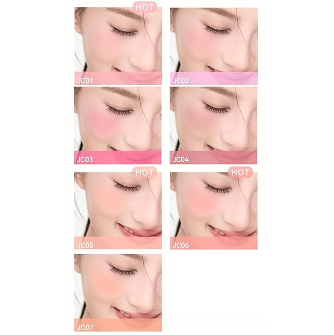 1 PC Liquid Blush with Sponge Head, Matte Nude Pink Orange Makeup Blusher Cream, Liquid Blusher (02, 5ml)