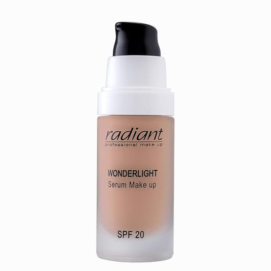 Radiant Professional Wonderlight Serum Liquid Foundation for Makeup Kit - Alternative to Bronzer Powder - Color Corrector & Under Eye Concealer - Matte Eyeshadow Base - 1.01 oz - Honey Beige (04)