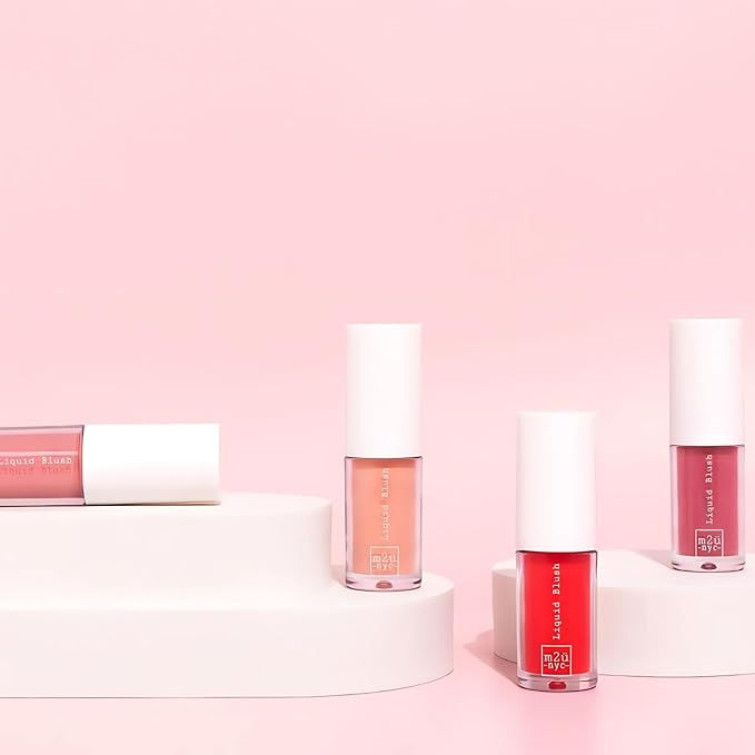 M2U NYC Light Pink Liquid Blush – Soft, Dewy Liquid Blush for Cheeks with High Pigment Color & Breathable Feel – Lightweight & Blendable, Long-Lasting Formula Infused with Rosehip Oil (Cotton Candy)