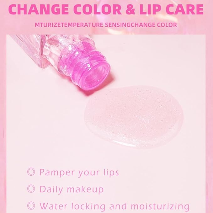 Magic Color Changing Lip Oil Lip Stain, Moisturizing Color Changing Lip Gloss, Nourishing Repairing Lip Glow Oil Non-Sticky Primer Lip Tint Fresh Clear Lip Care,1 PC