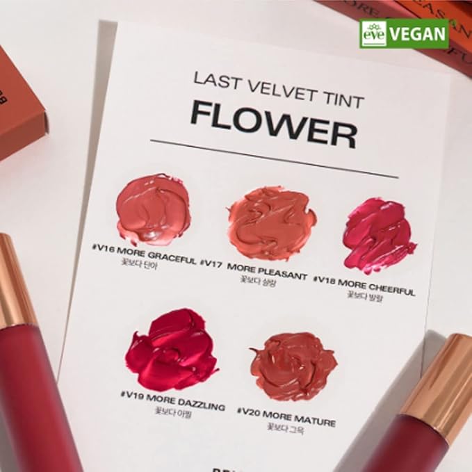 BBIA Last Velvet Tint - Soft & Creamy Matte Finish Lip Stain, Blur Effect with Velvety Texture, Long-Lasting, High Pigment, Lightweight, Non-Drying, Vegan, Korean Lip Makeup (V20 MORE MATURE)