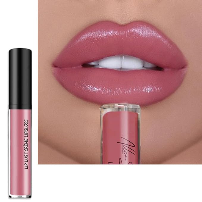 12 Colors Cream Texture Lipstick,Waterproof Creamy Lip Gloss,Non-Stick to Cup Non-Fading Long-Lasting Moisturizing Velvet Liquid,Hydrating Lip Natural Jelly Lipstick(05#,0.2Fl Oz/6ml)