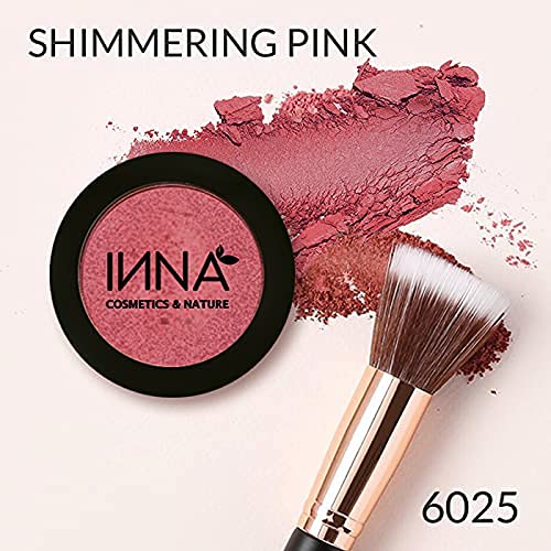Inna Cosmetics & Nature - Blush 100% Natural, vegan, gluten free, paraben free, oil-free, Mineral, cruelty-free Made in Canada, 3 g. (Fantastic Rose) (Shimmering Pink)