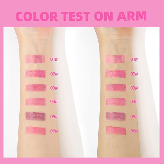 Magic Color Changing Lip Oil Ph, Glitter Lip Gloss, Upgraded Big Brush Head Moisturizing Lip Oil, Color Changing with Temperature, Moisturizing & Sparkling (Pink, 0.3 Oz)