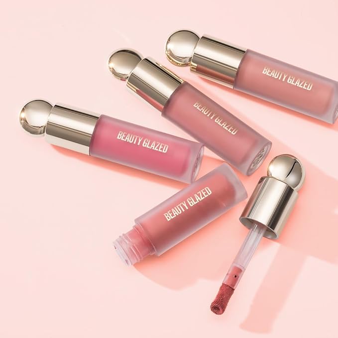 BEAUTY GLAZED Waterproof Matte Liquid Blush Stick Lightweight Cream Blush Moisturising Easy to apply Liquid Blush Multi-purpose Eyes lips Face Beauty Blush # 103