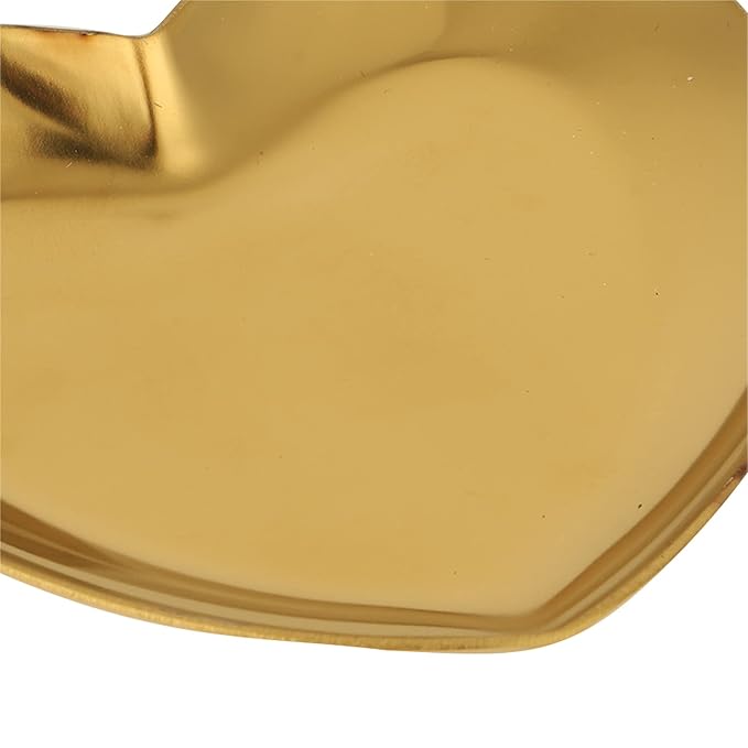 Heart Shaped Makeup & Nail Art Mixing Palette - Stainless Steel DIY Paint Color Mixing Tray - Resin (Gold)
