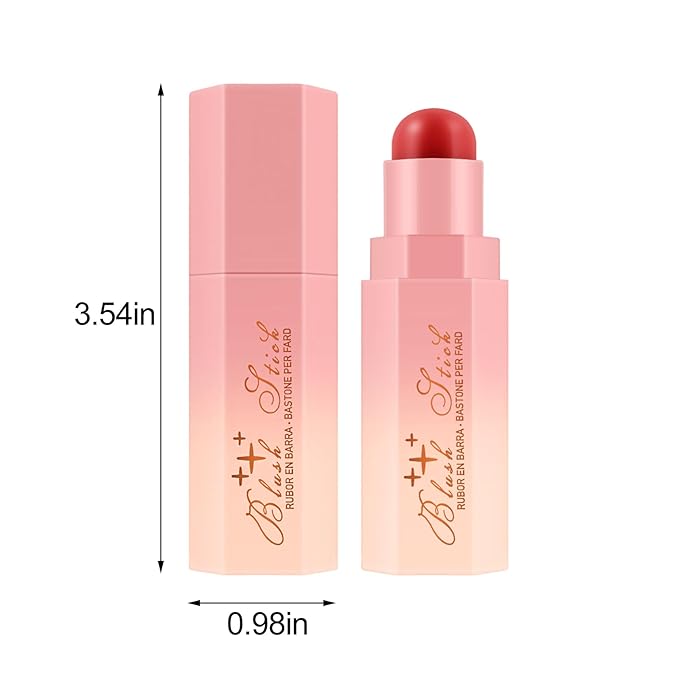 Matte Cream Blush Stick for Cheeks,Blendable Color,Long Lasting Blusher,Highly Pigmented,Non-Greasy,Multi-Stick