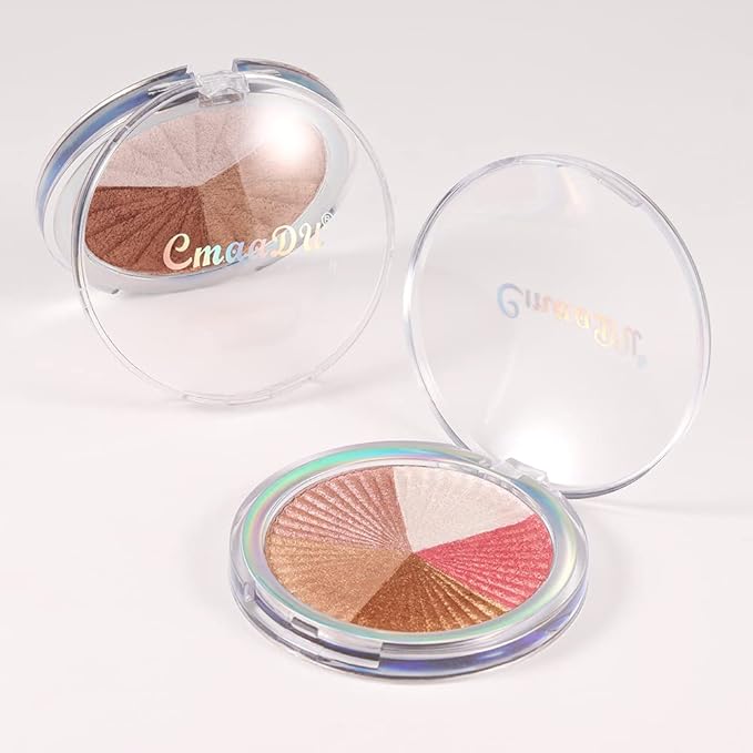 Highlighter Makeup, Highlight Powder Bronze, Bronzer Makeup Matte, iluminadores de maquillaje, Highlighter Palette White Shimmer Blush Bronzer Powder Palette Illuminators 5 Colors