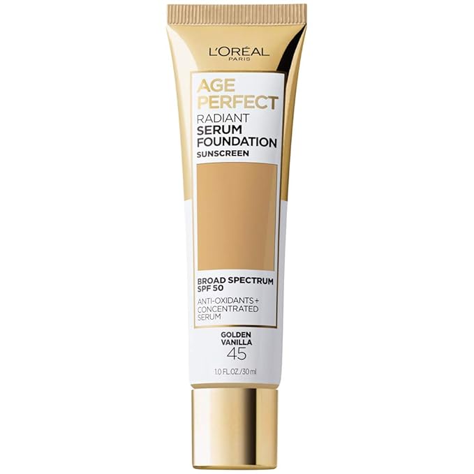 L'Oreal Paris Age Perfect Radiant Serum Foundation with SPF 50, Golden Vanilla, 1 fl. oz.