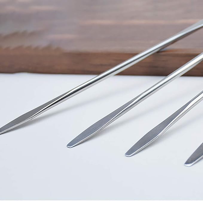 6 Pcs Stainless Steel Cosmetic Mixing Makeup Spatula Scoop Cosmetics Mixer Nail Art Palette Stick Depotting Mixing Tool