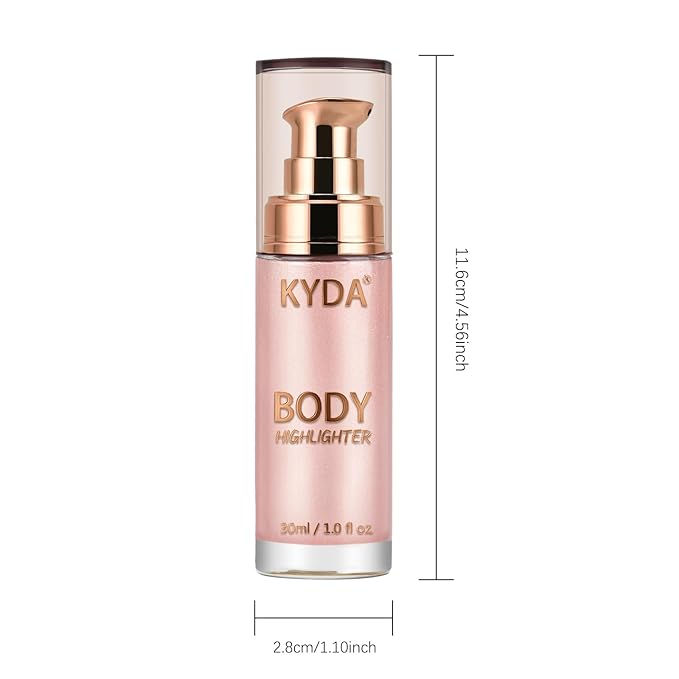 KYDA Body Luminizer, Waterproof Moisturizing and Glow Illuminator For Face & Body, Radiance All In One Makeup, Body Highlighter, 1 Fl.Oz, Coral Orange
