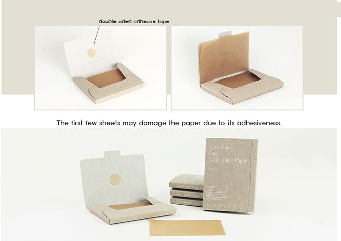 Premium Collection Oil Control Paper, Blotting Paper , Absorbing Sheets for Oily Skin Care (size 3.5inch x 2.4inch) Made in Korea (Love Forest) AJ12