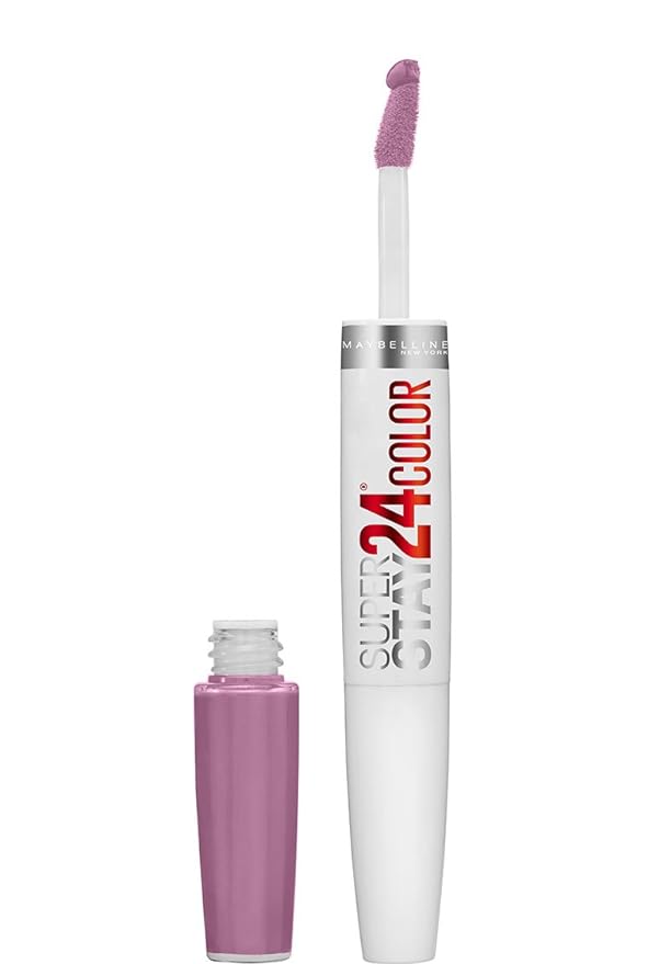 Maybelline SuperStay 24 2-Step Liquid Lipstick Makeup, Lasting Lilac, 1 kit